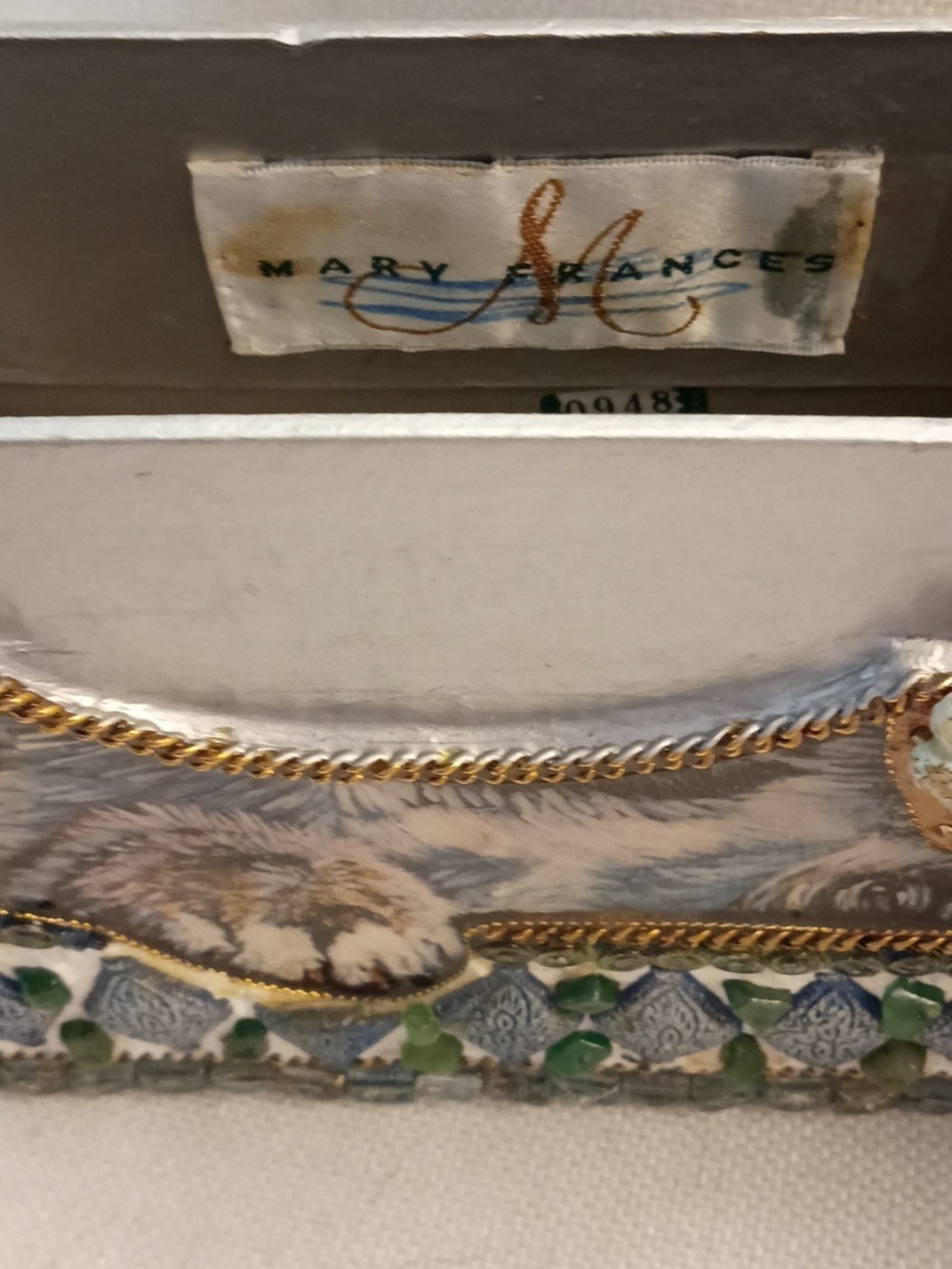 Mary Frances Blue and Green Cat Crossbody Bag - Picture 2 of 9